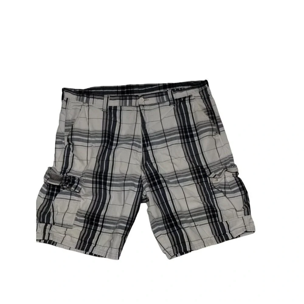 Wrangler Plaid Cargo Shorts Relaxed Fit‎ Comfortable Casual Mens Size 38